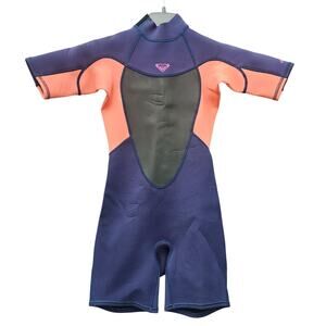 Roxy Girls Prologue 2/2mm Wetsuit 14G Short Sleeve Back Zip Springsuit NWT Blue